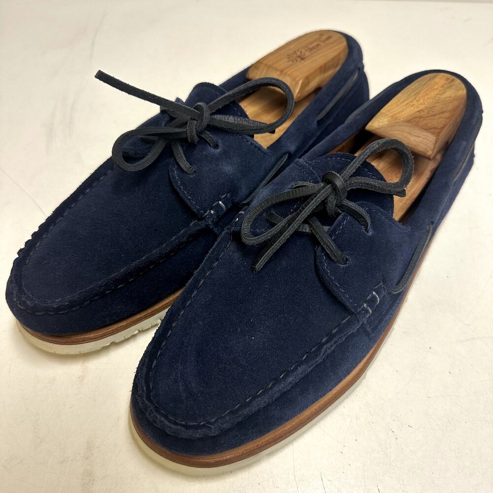 NWOT Rancourt & Co. x Sperry x Sunspel Navy Blue Suede Boat Shoe Maine USA 10 D